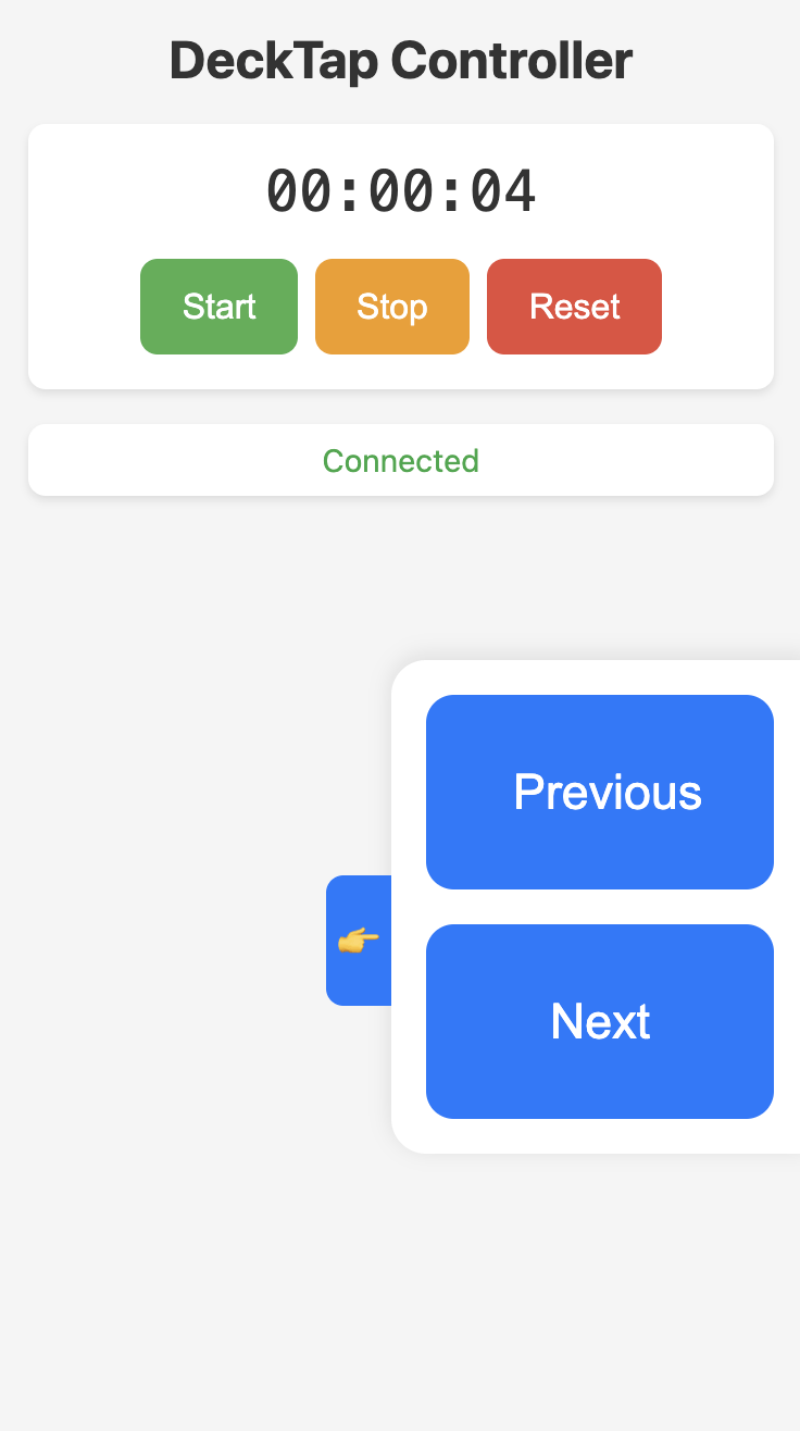 DeckTap（LAN MVP）：一款轻量级的局域网演示遥控器。通过手机无线控制幻灯片。