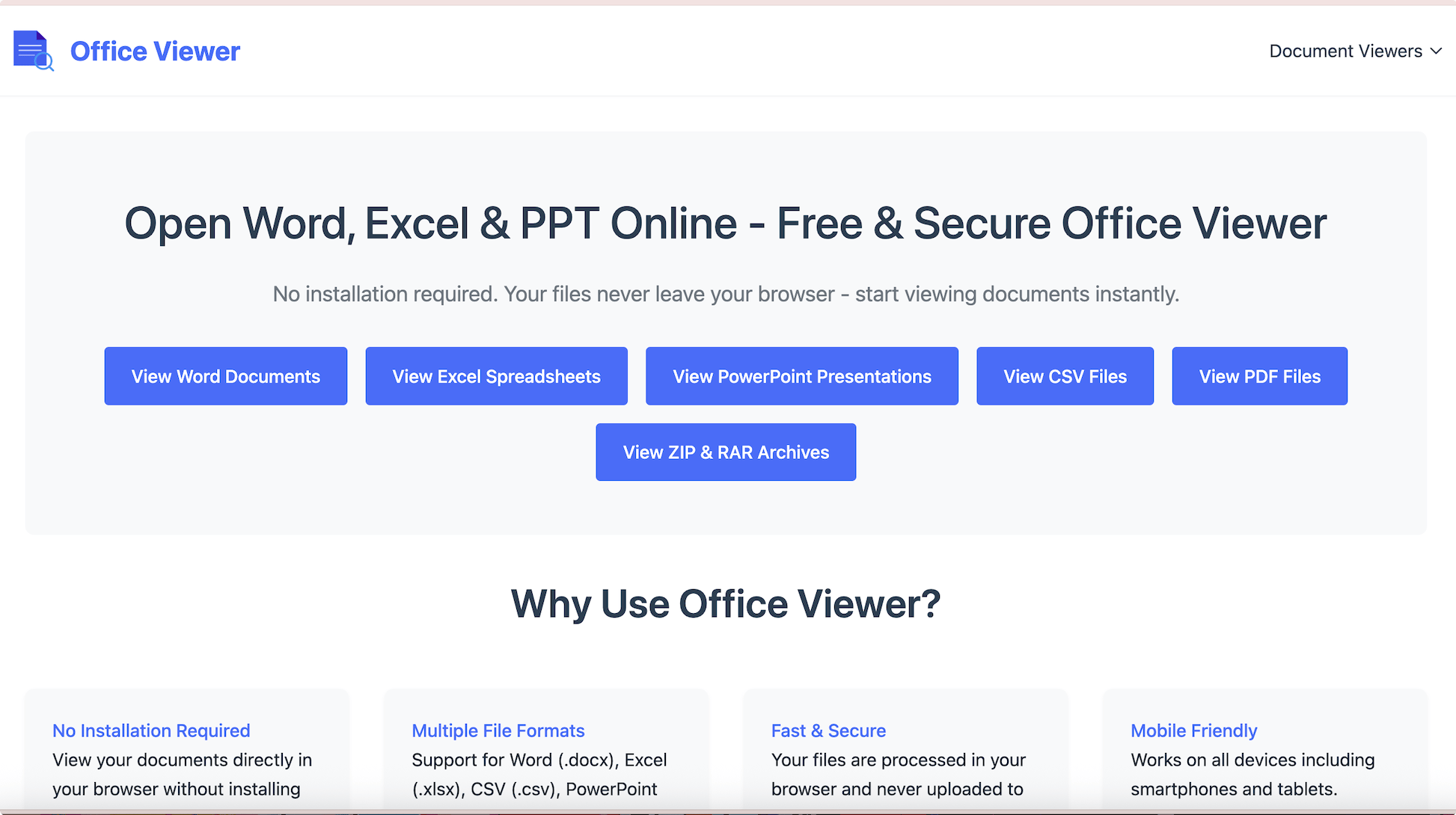 Office Viewer:免费Office查看器,在线打开Word、Excel和PPT
