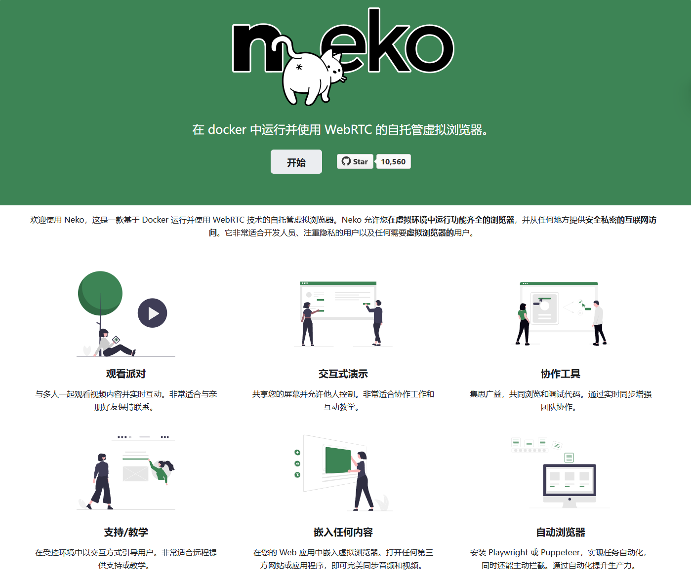 Neko:在 docker 中运行并使用 WebRTC 的自托管虚拟浏览器,一起观影,互动演示,保护隐私