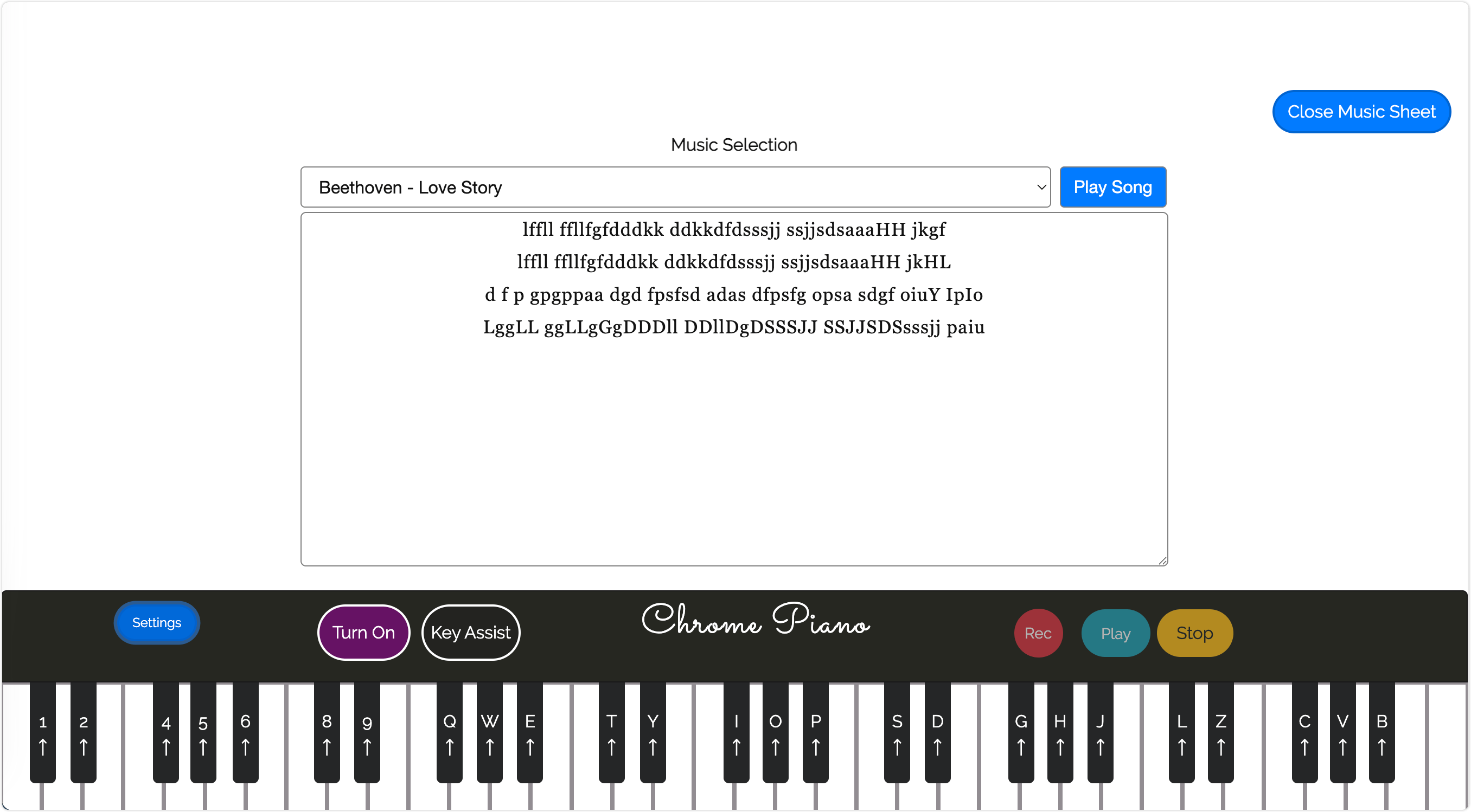 Chrome Piano:在线弹钢琴,一款通过键盘或鼠标来演奏钢琴的浏览器扩展插件