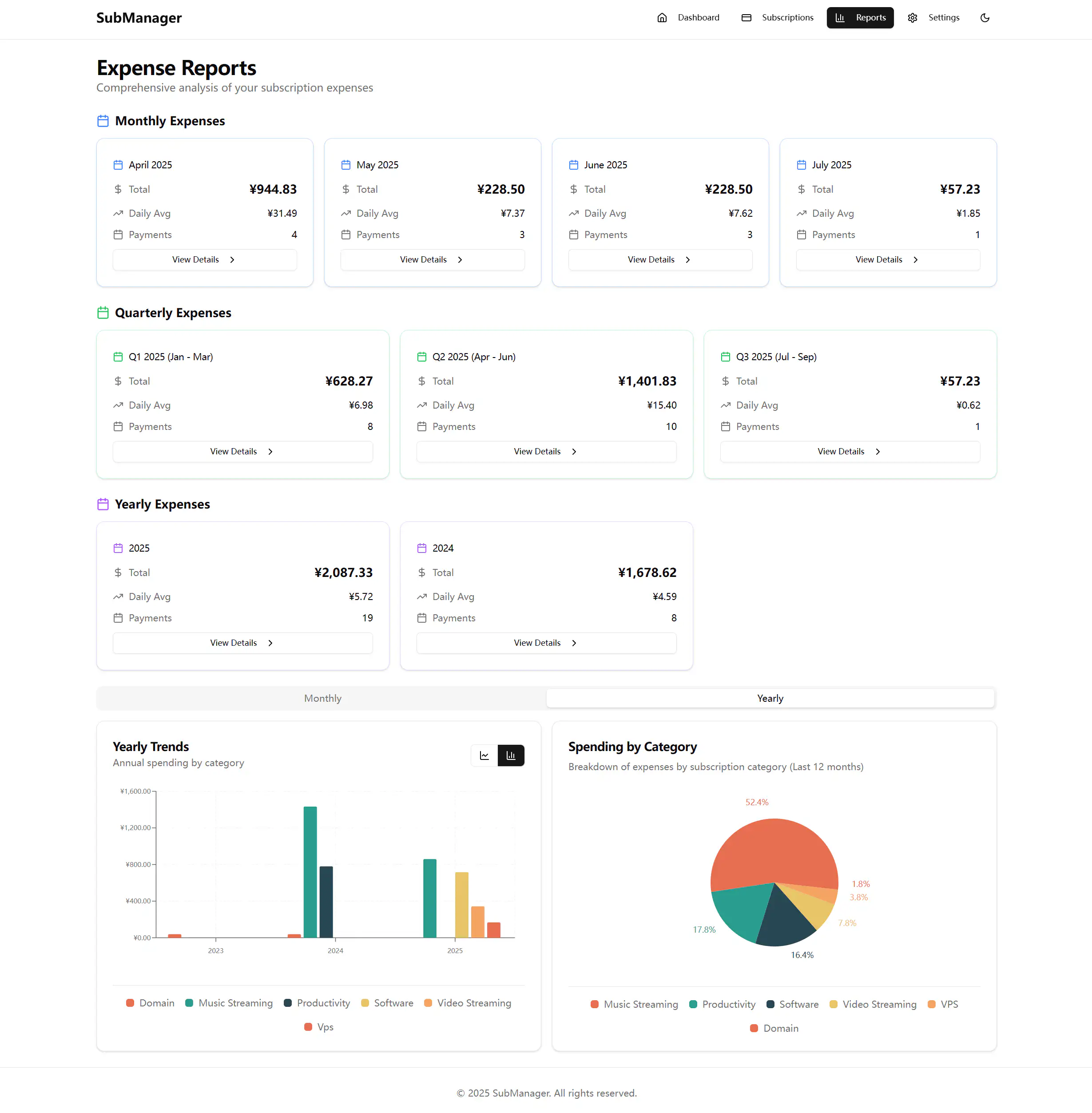 订阅管理系统 (Subscription Management System) - 帮助用户轻松管理和追踪各种订阅服务的费用和续费情况