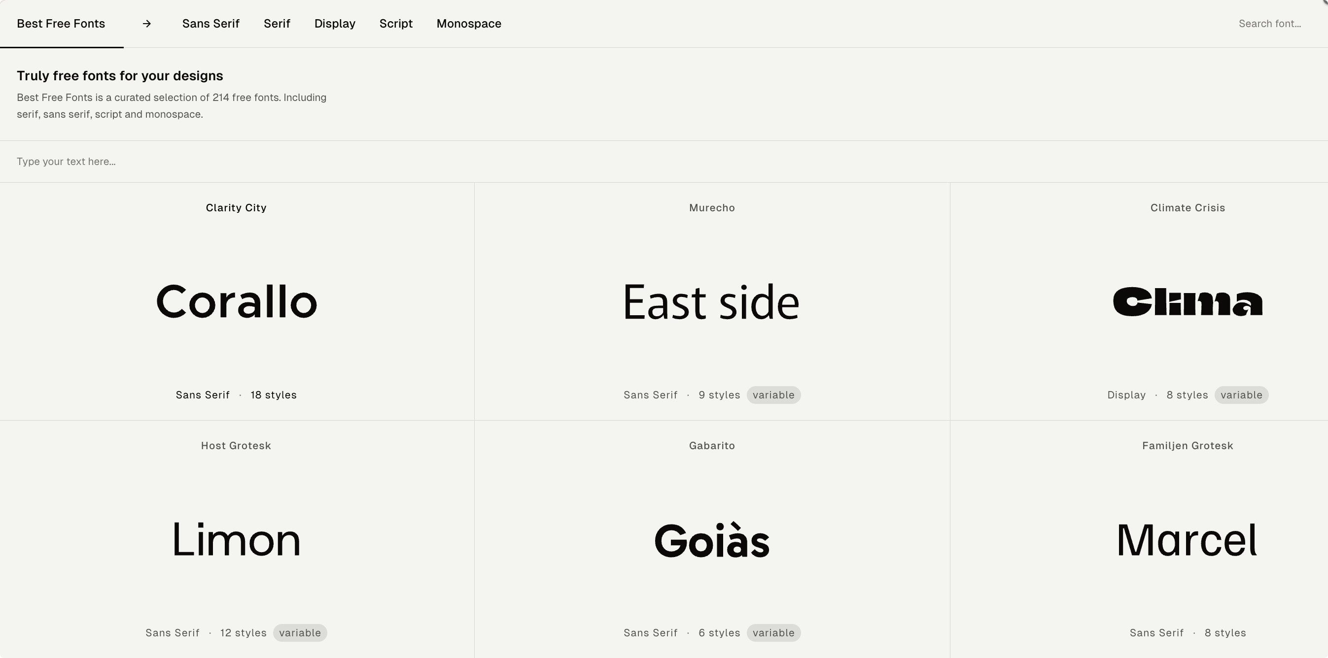 Best Free Fonts：214种免费字体，适合制作海报、标志、邀请函、印刷等多种场景