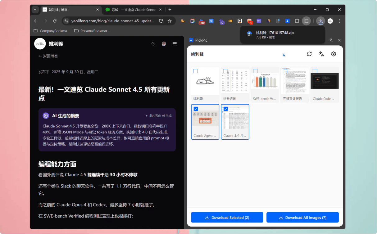 PickPic :功能强大的浏览器扩展,轻松从任何网页一键下载图片和视频