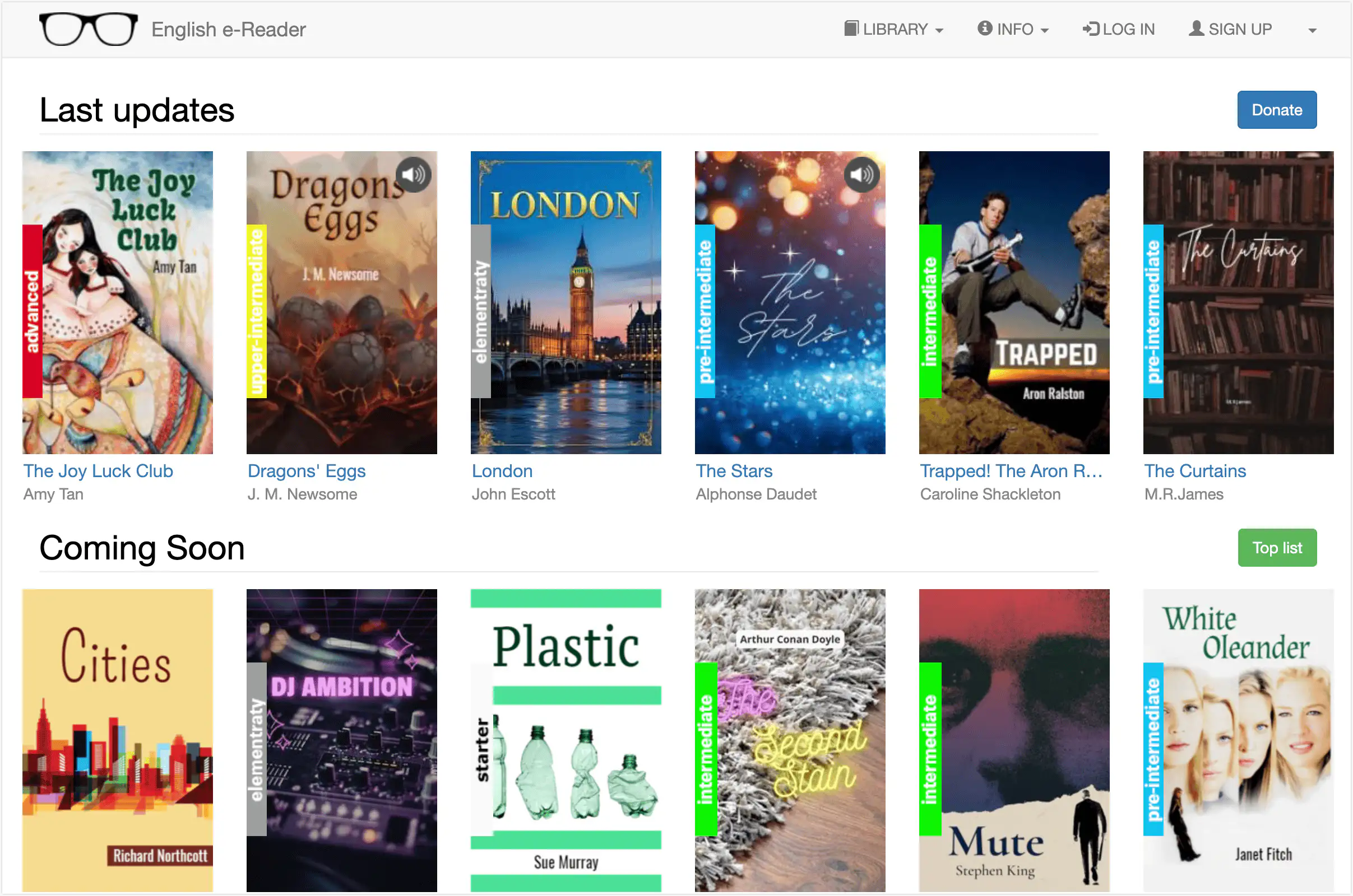 English e-Reader：免费的英语分级读物电子书下载网站，支持多种格式下载和读书配音下载