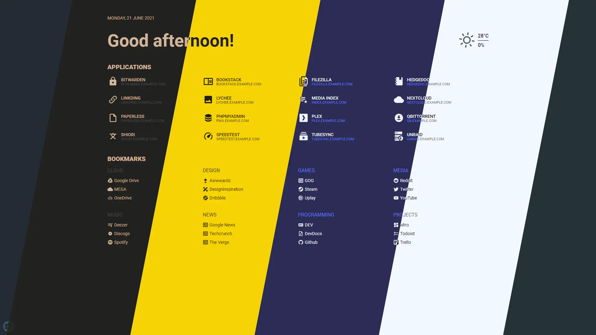 flame-简洁的个人导航，docker部署自托管起始页，使用内置编辑器，轻松管理您的应用和书签