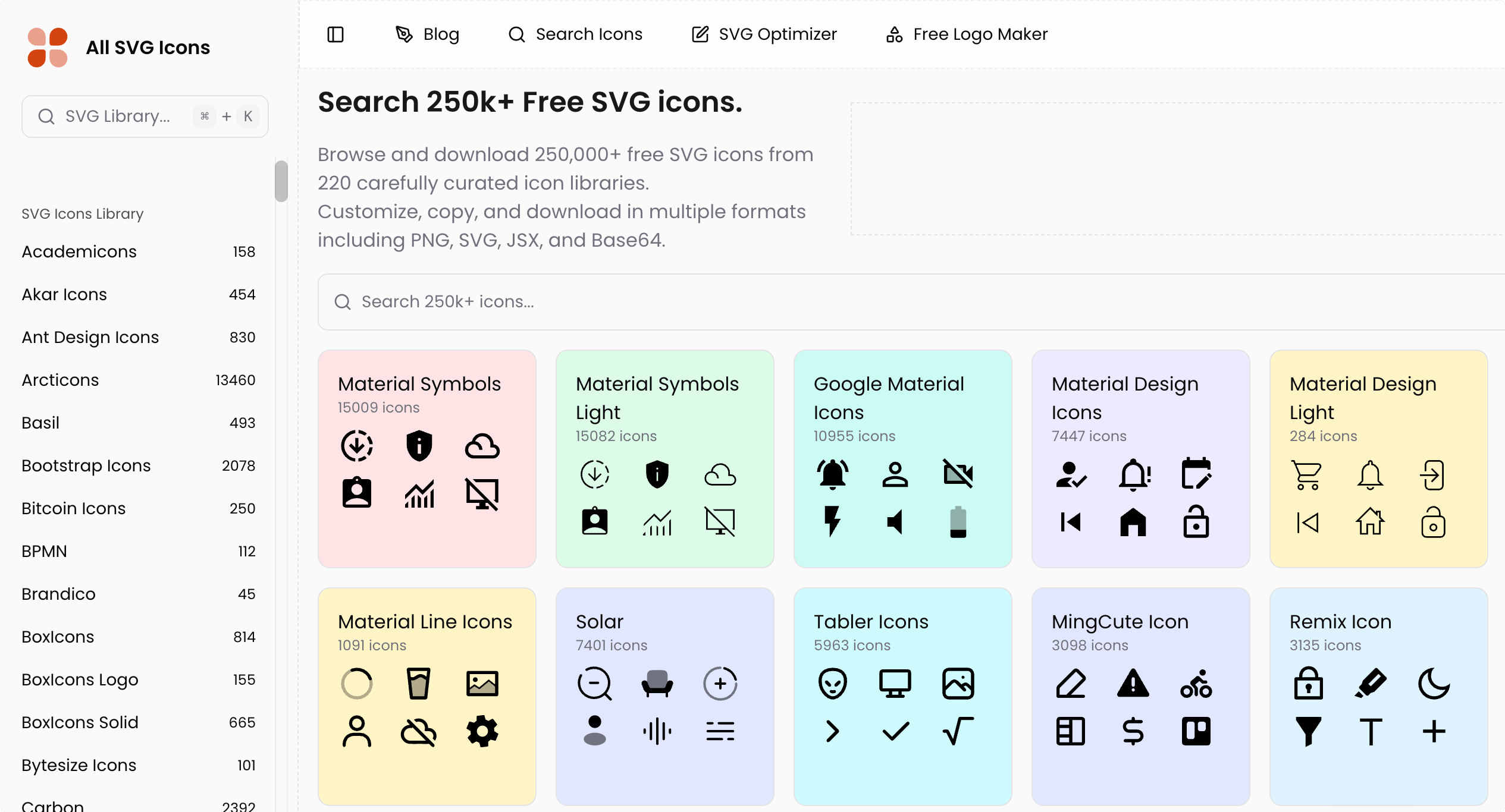 All SVG Icons：250k+免费SVG图标，下载可商用