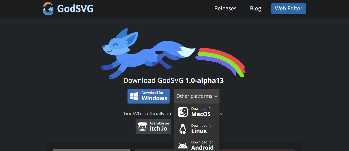GodSVG:免费开源SVG 矢量图形编辑工具,支持桌面端和安卓,还支持在线编辑